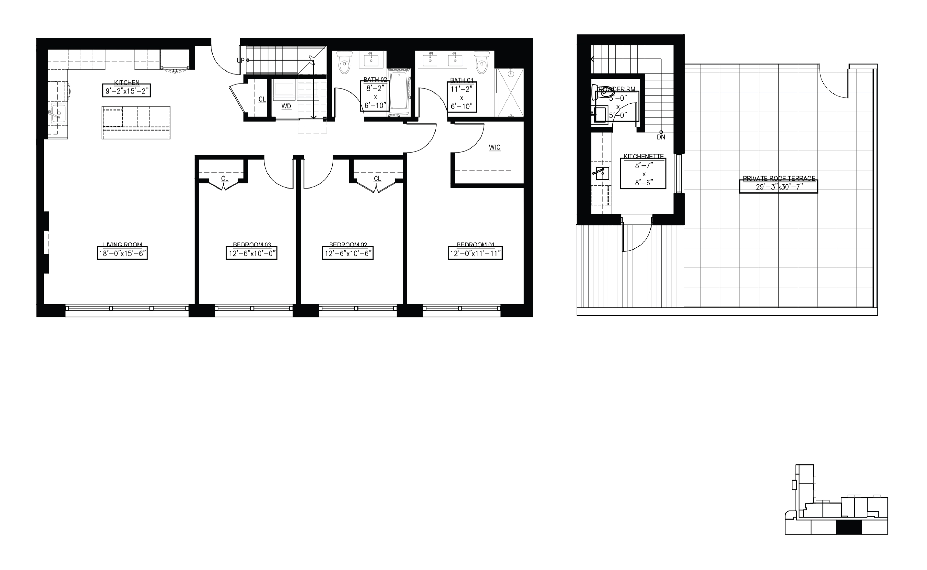 Floor plan for 3 beds, 2.5 baths, 1624 sqft